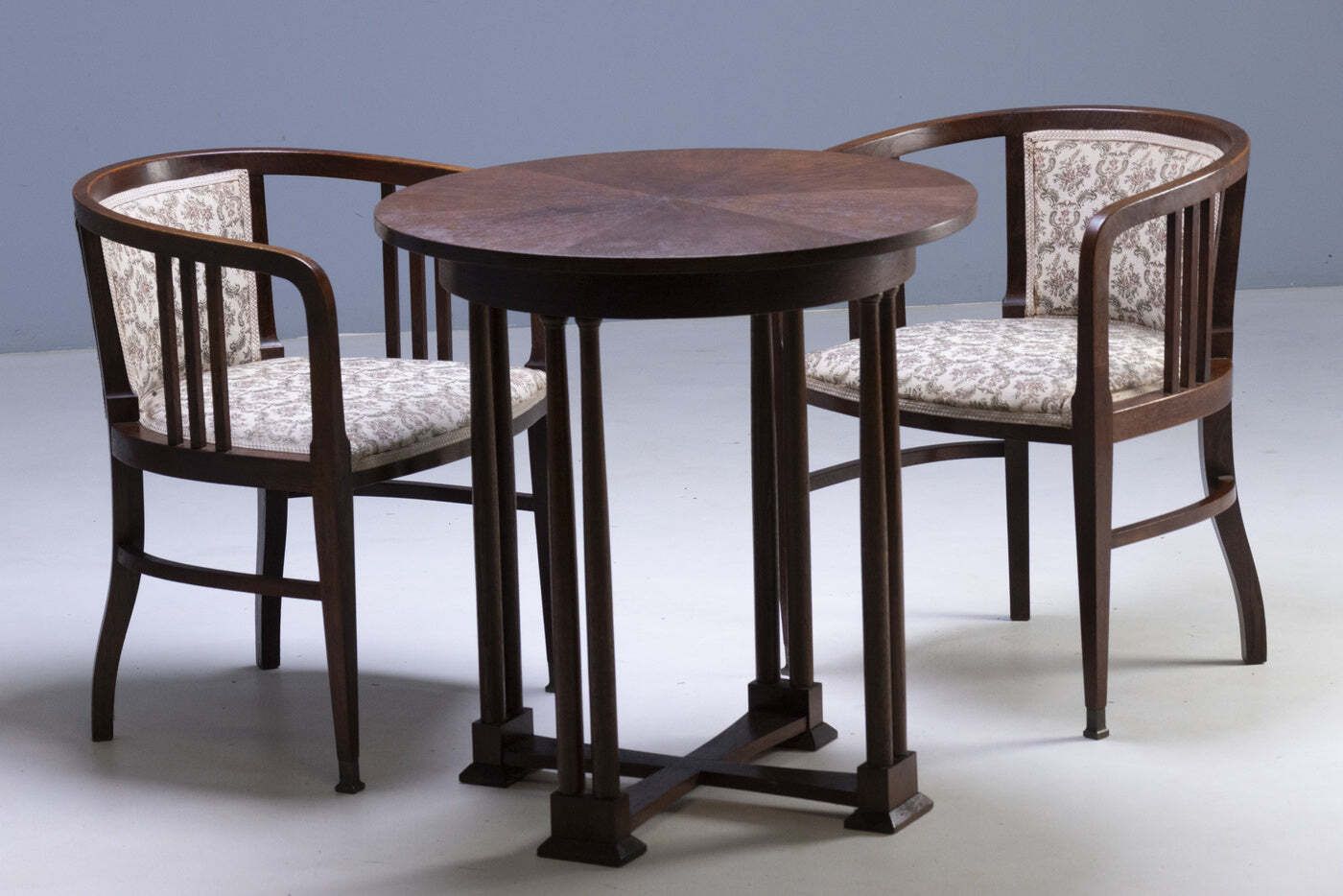 Art Nouveau Seating Set, Bentwood Table, Armchairs & Stools, Circa 1910 photo vinterior