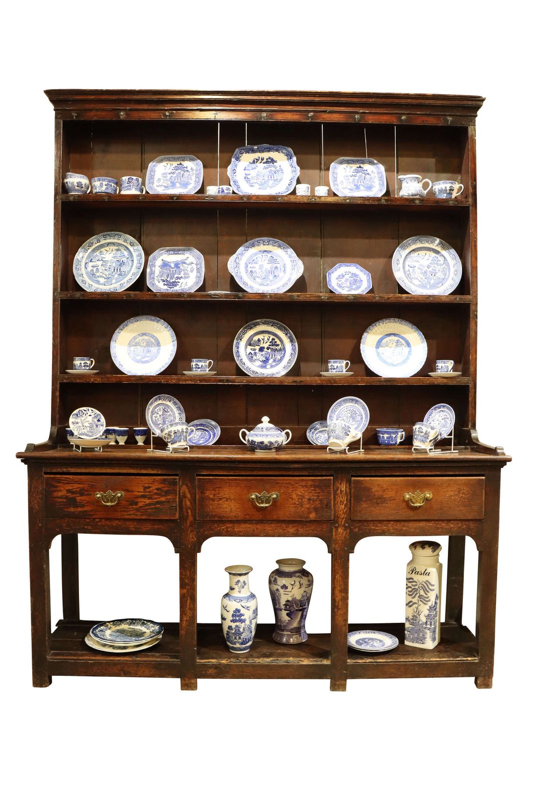 A Fine 18th Century Oak Pot Board Welsh Dresser, Retaining Its Original Rack