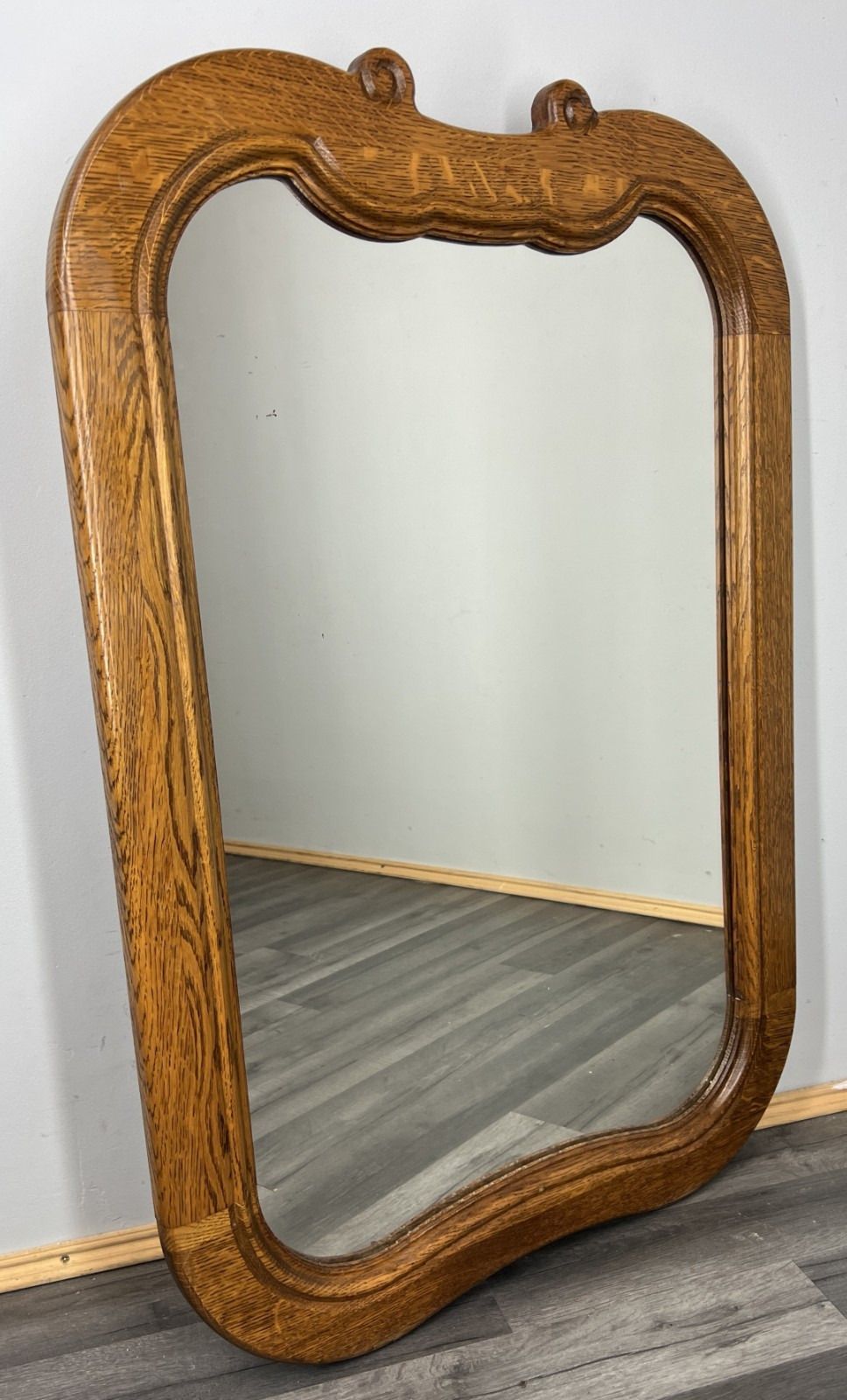 Vintage French Style Carved Wall Mirror Oak Ornate Wall Frame Lot 4545 photo furniture