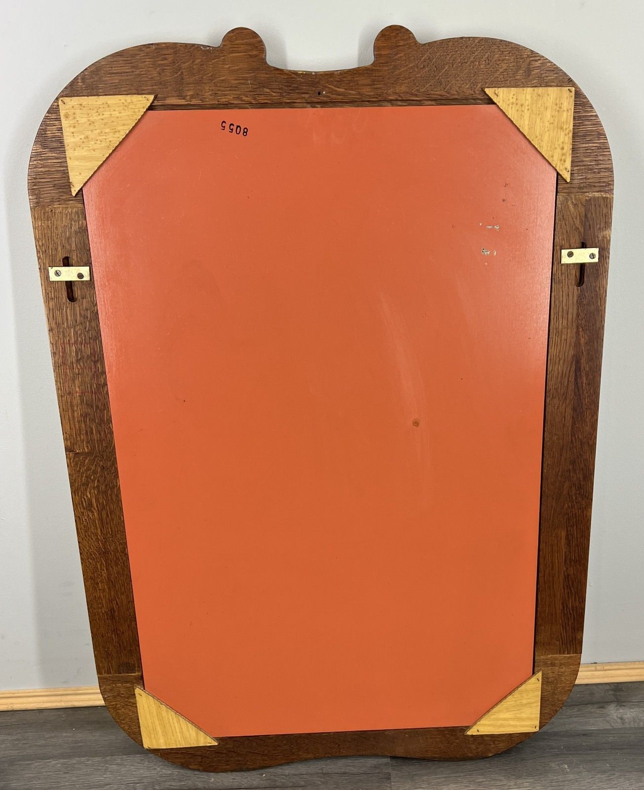 photo for sale Vintage French Style Carved Wall Mirror Oak Ornate Wall Frame Lot 4545
