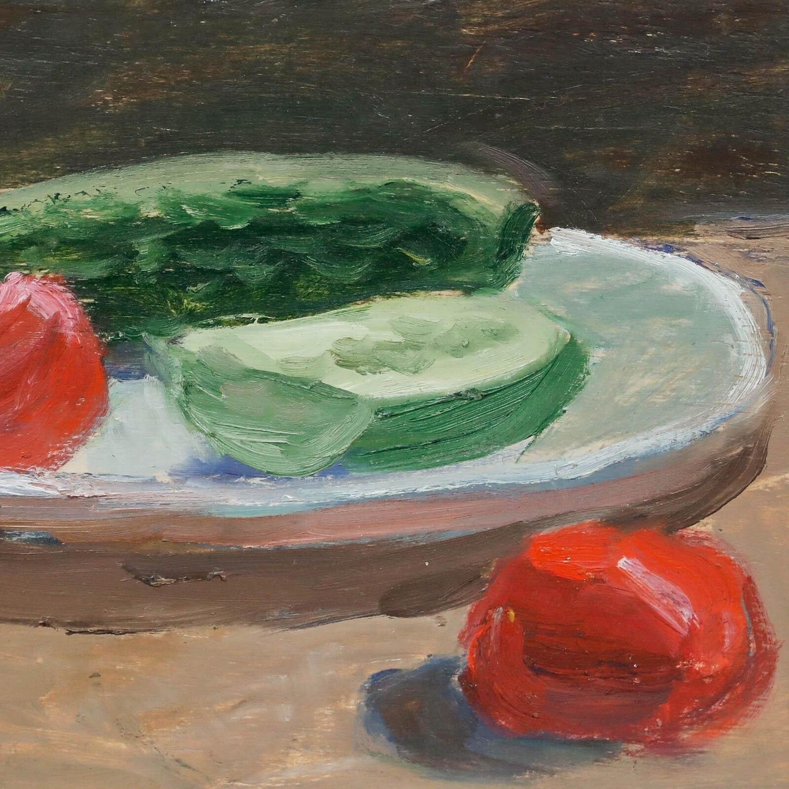 Valeri Komarov (B.1947)   Framed 20th Century Oil, Still Life With Vegetables photo Art