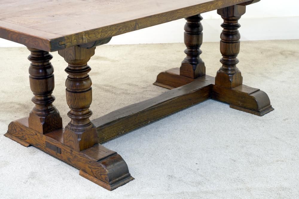 Farmhouse Dining Set Refectory Table And Jacobean Revival Chairs photo Furniture