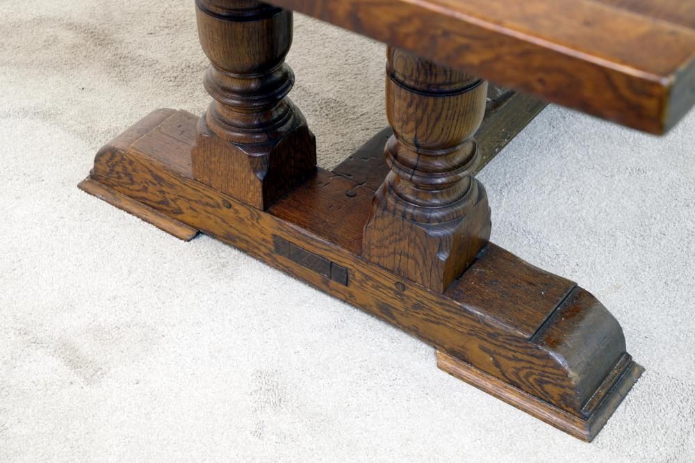 Farmhouse Dining Set Refectory Table And Jacobean Revival Chairs photo vinterior