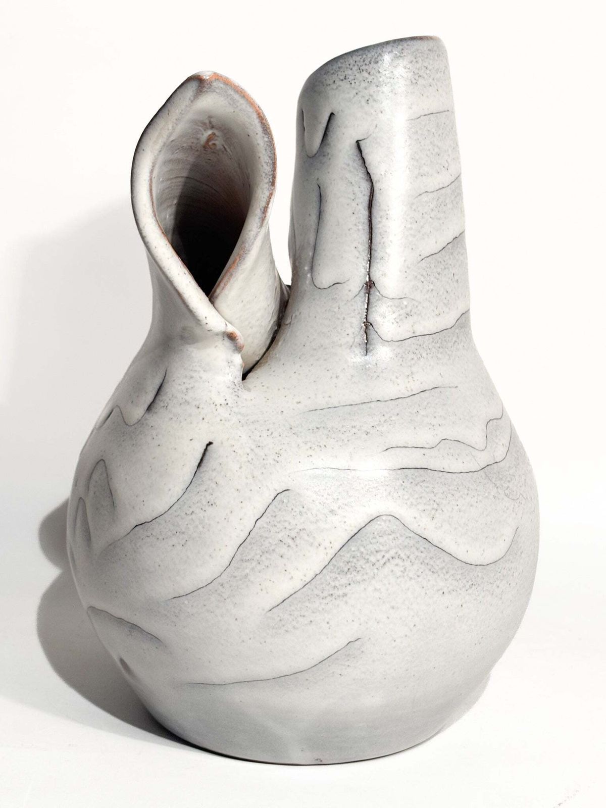 Abstract Vase In Grey Glazed Stoneware From The 1960s