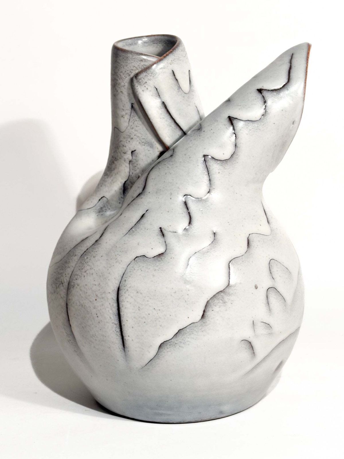 Abstract Vase In Grey Glazed Stoneware From The 1960s photo Home Decor