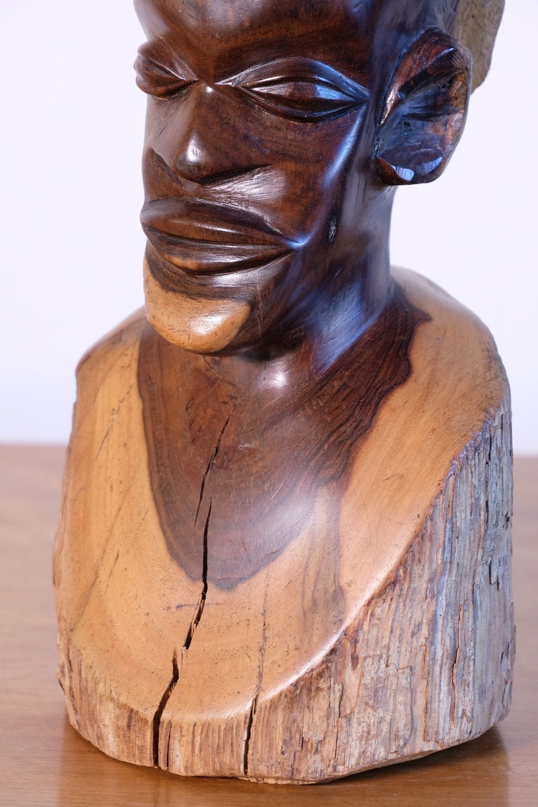Hand Carved Makonde Wood Bust – East African Tribal Sculpture photo buy