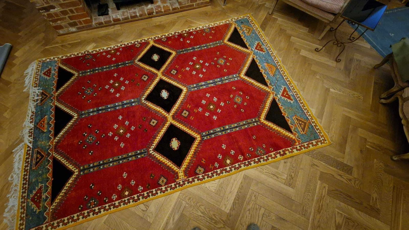 Authentic Hand Woven Moroccan Carpet – 206 X 300 Cm – Purchased In Marrakech photo furniture