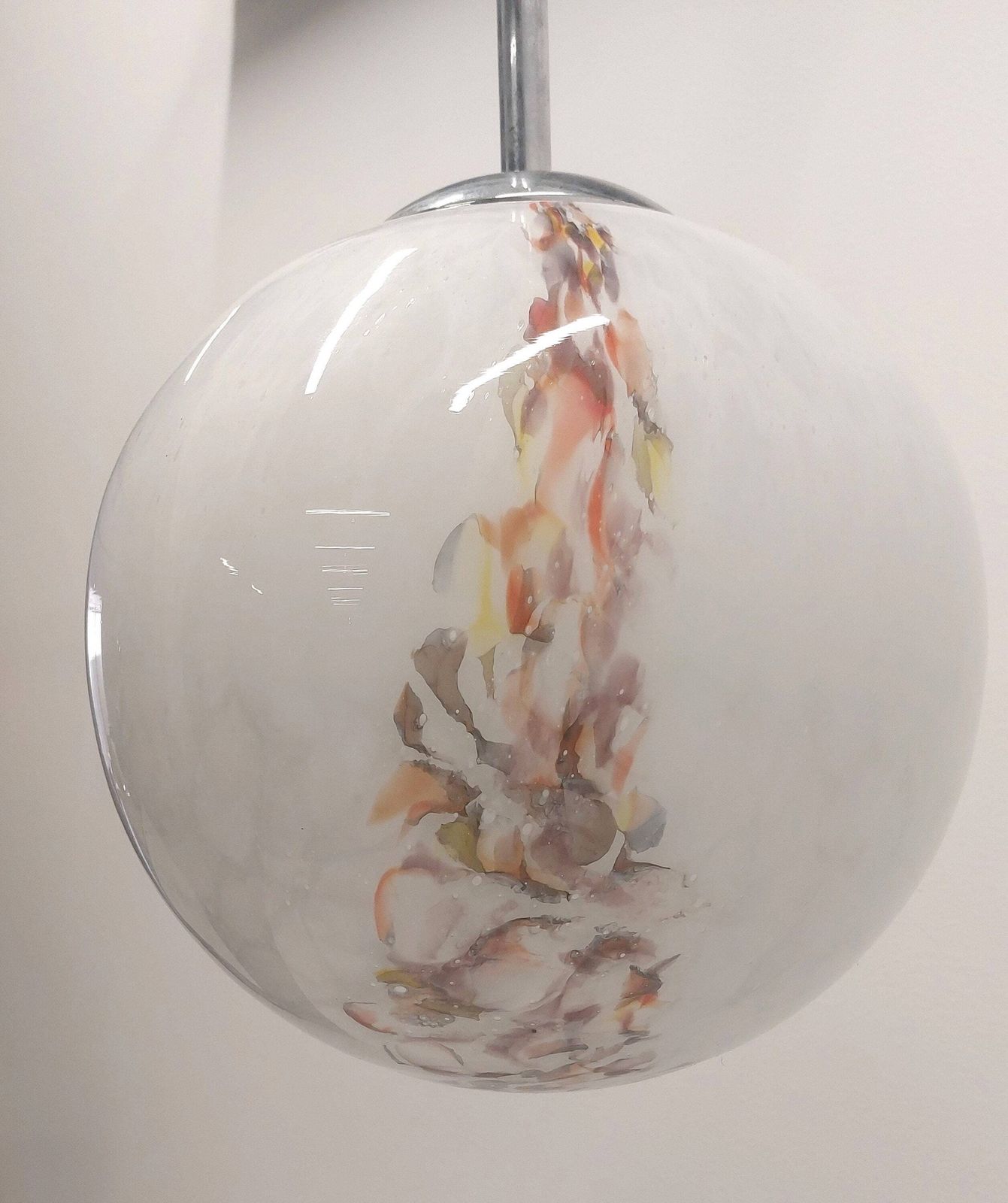 Ball Pendant Lamp / Marbled Glass Pendant/ Pendant Lighting /Marbled Glass Pendant Lamp / 1970s photo furniture