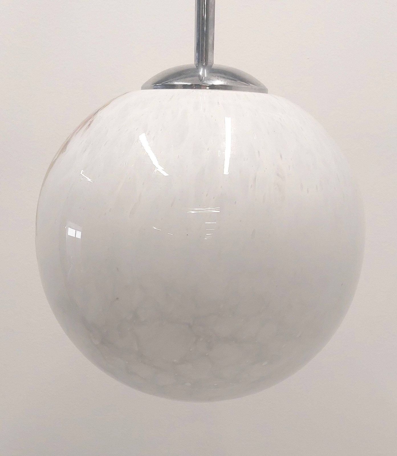 Ball Pendant Lamp / Marbled Glass Pendant/ Pendant Lighting /Marbled Glass Pendant Lamp / 1970s photo for sale