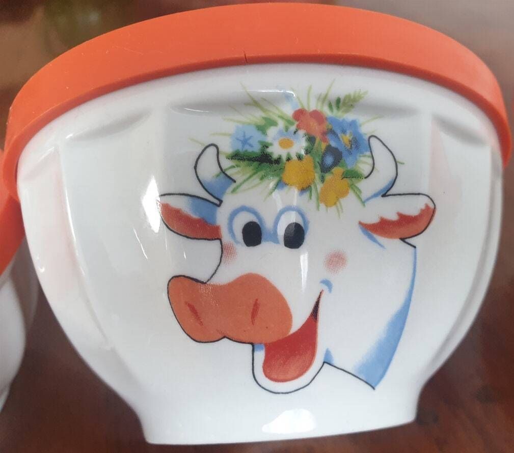 1 Of 4 Kinder Lada Breakfast Bowls / Made In Yugoslavia / My Little Cow / Classic Yugo History photo furniture
