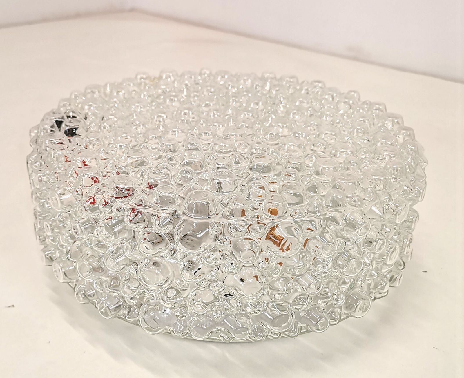 Clear Bubble Glass Lamp / Vintage Motif Lamp/ Yugoslavia Vintage Ceiling Glass photo furniture