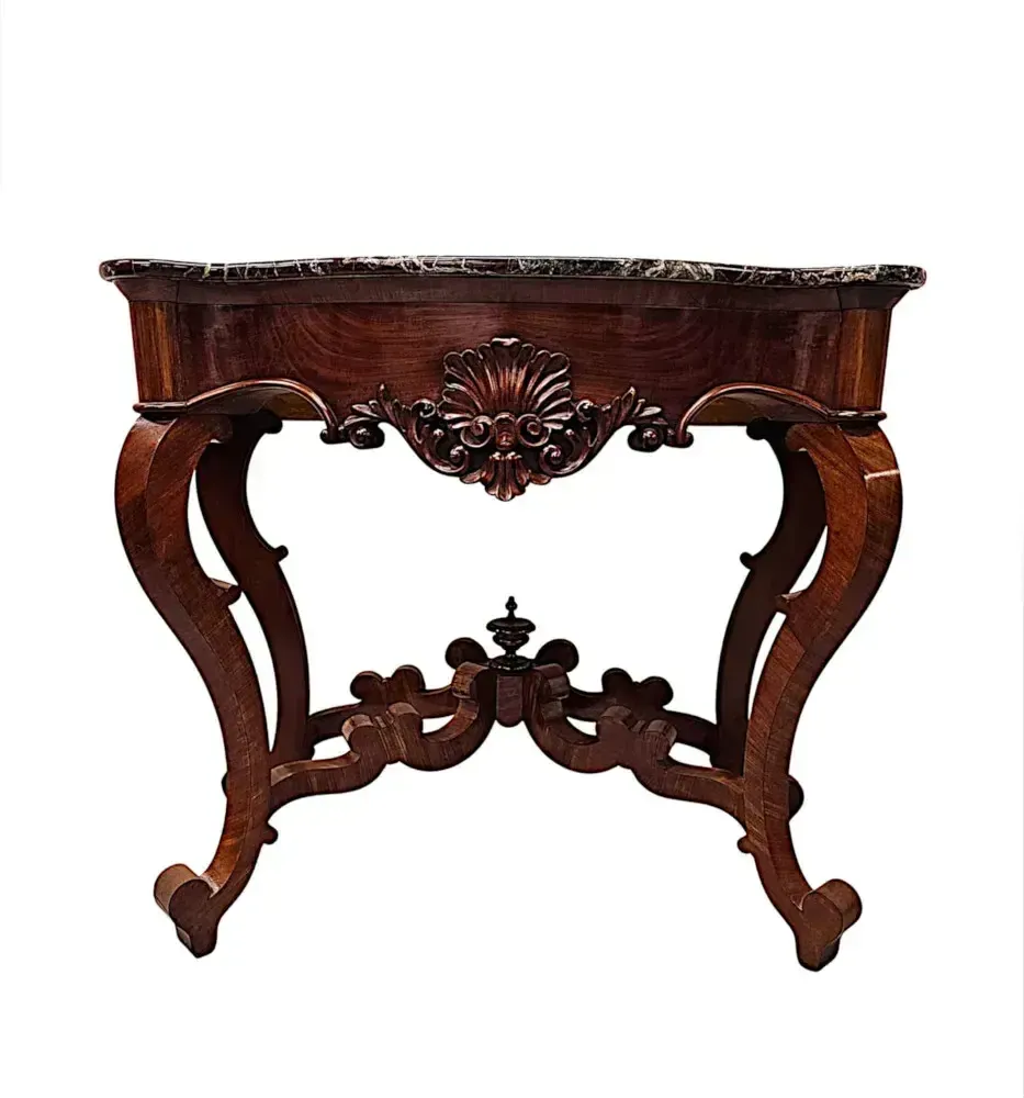 A Rare And Fine Pair Of 19th Century Mahogany Marble Top Console Tables photo vinterior