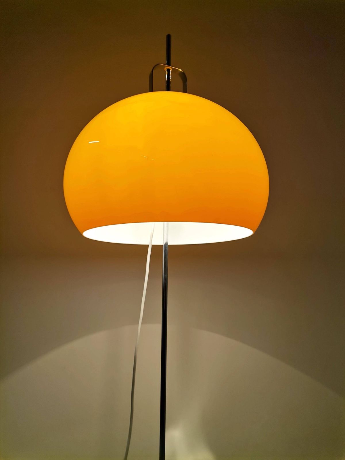 Vintage Lucerna Floor Lamp / By Luigi Massoni For Harvey Guzzini/ 1970's Italy/ Modern Mushroom Floor Lamp/Space Age Lamp photo for sale