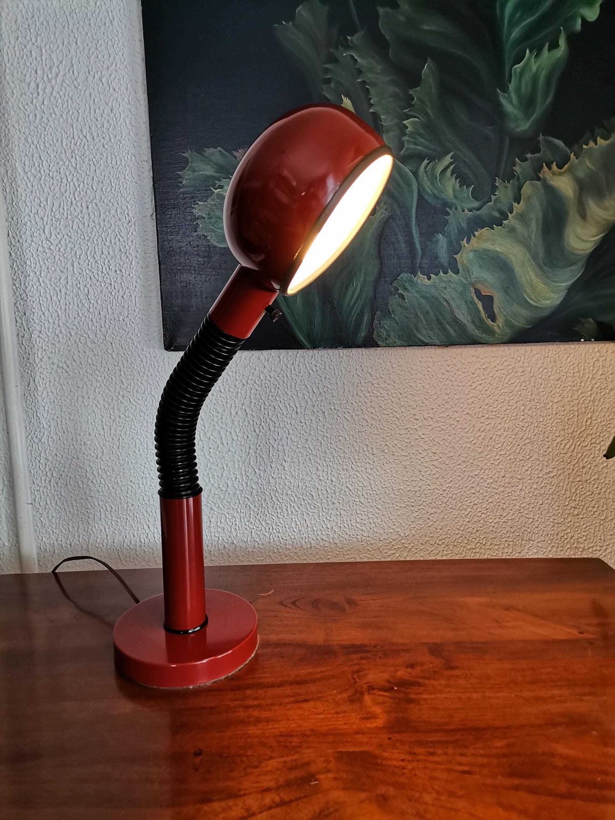 Modern Enameled Orb Shade Desk Lamp/ 1980s/ Yugoslavia/Mid Century photo Lighting