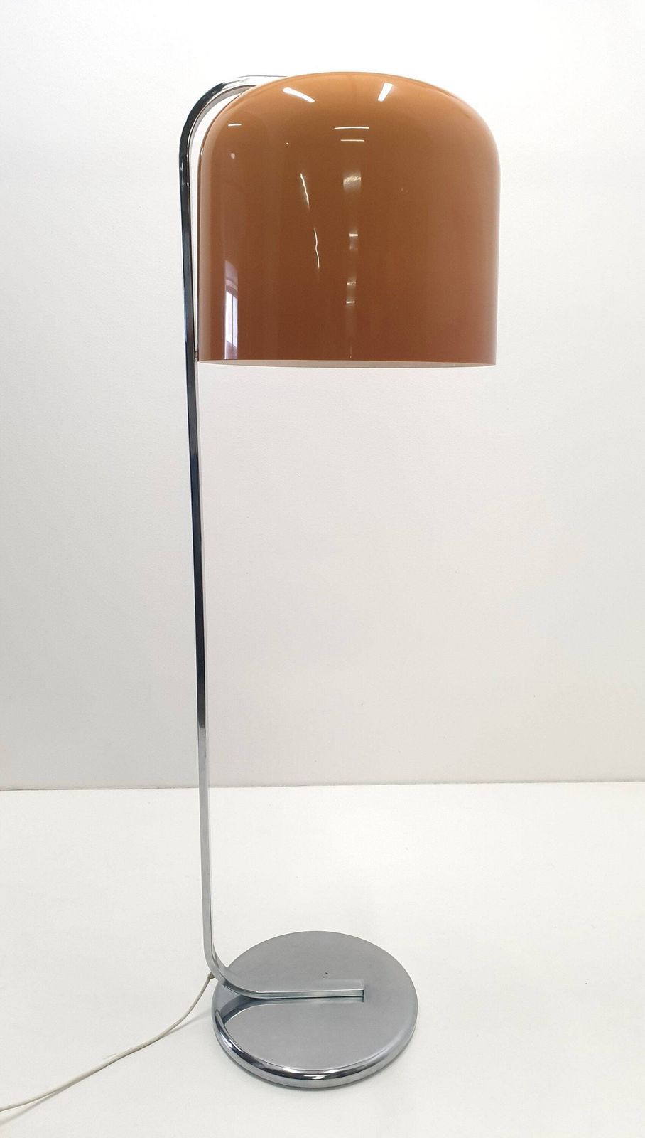 Brown Alvise Floor Lamp By Luigi Massoni For Guzzini / Made By Meblo Yugoslavia / Extremely Rare Mid Century Floor Lamp / 60s Italy photo Lighting