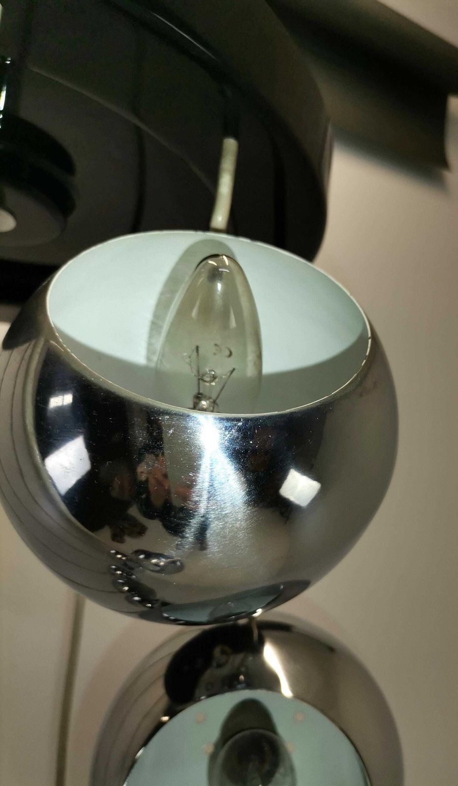 Guzzini Chrome Ball Cascading Chandelier Lamp/ 1970s / Harvey Guzzini / Atomic Design / Space Age / 1970s / Mcm Meblo Guzzini Pendant Lamp photo buy