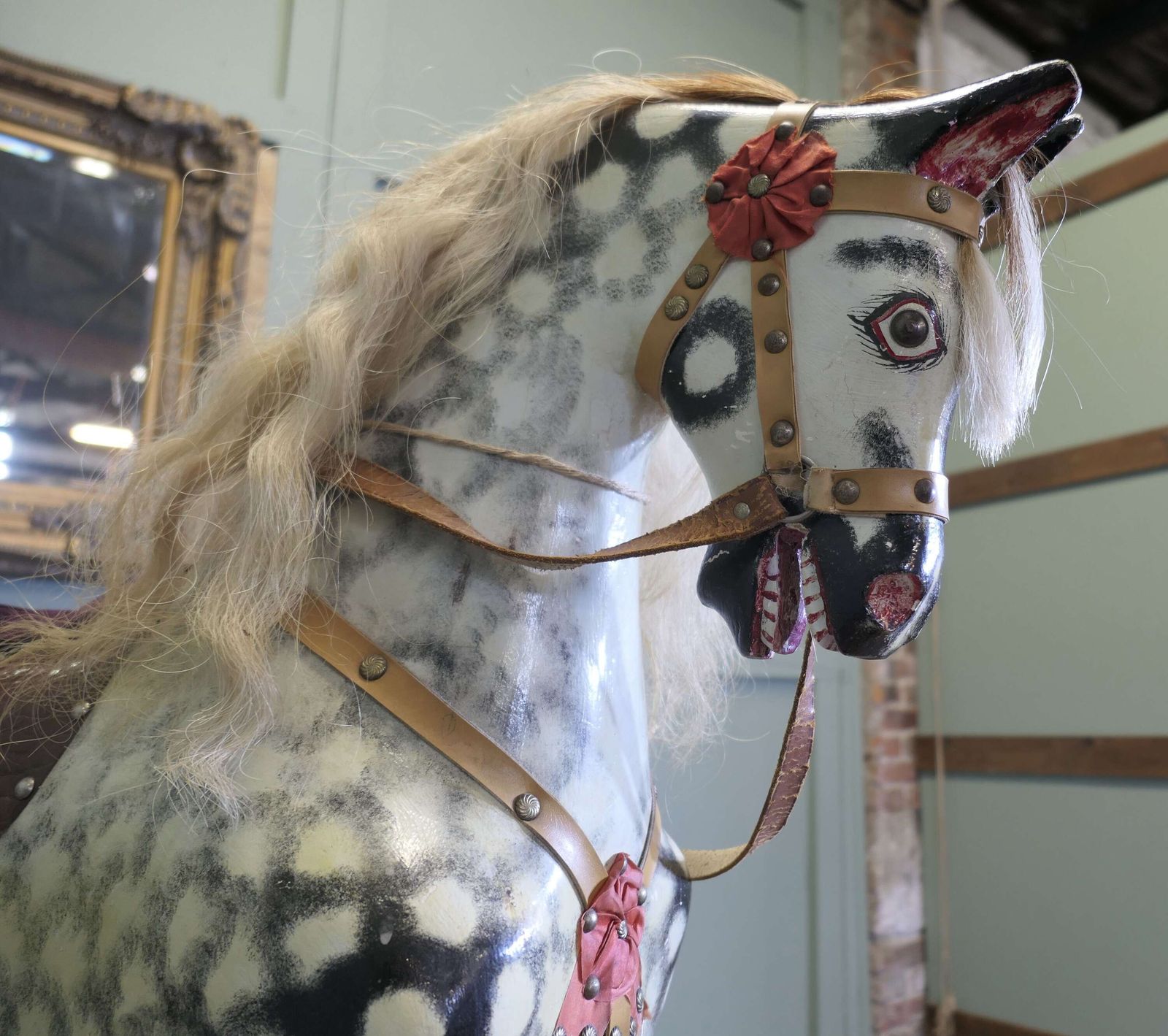 Extra Large Size Collinson Rocking Horse A Handsome Dapple Grey photo for sale