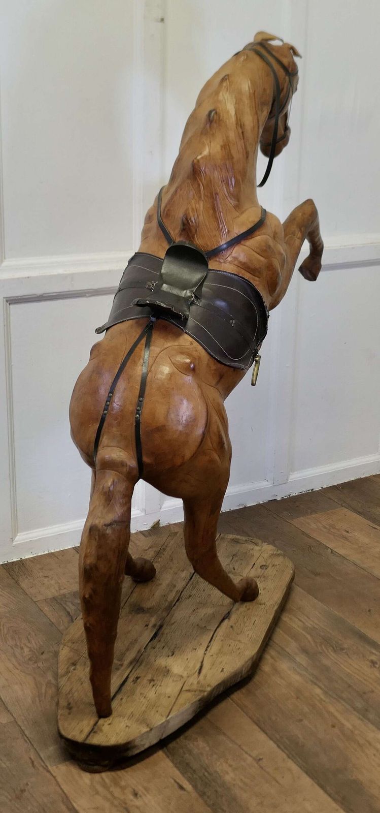 Life Size Arts And Crafts Leather Model Of A Horse Almost Life Size Leather Horse photo Art