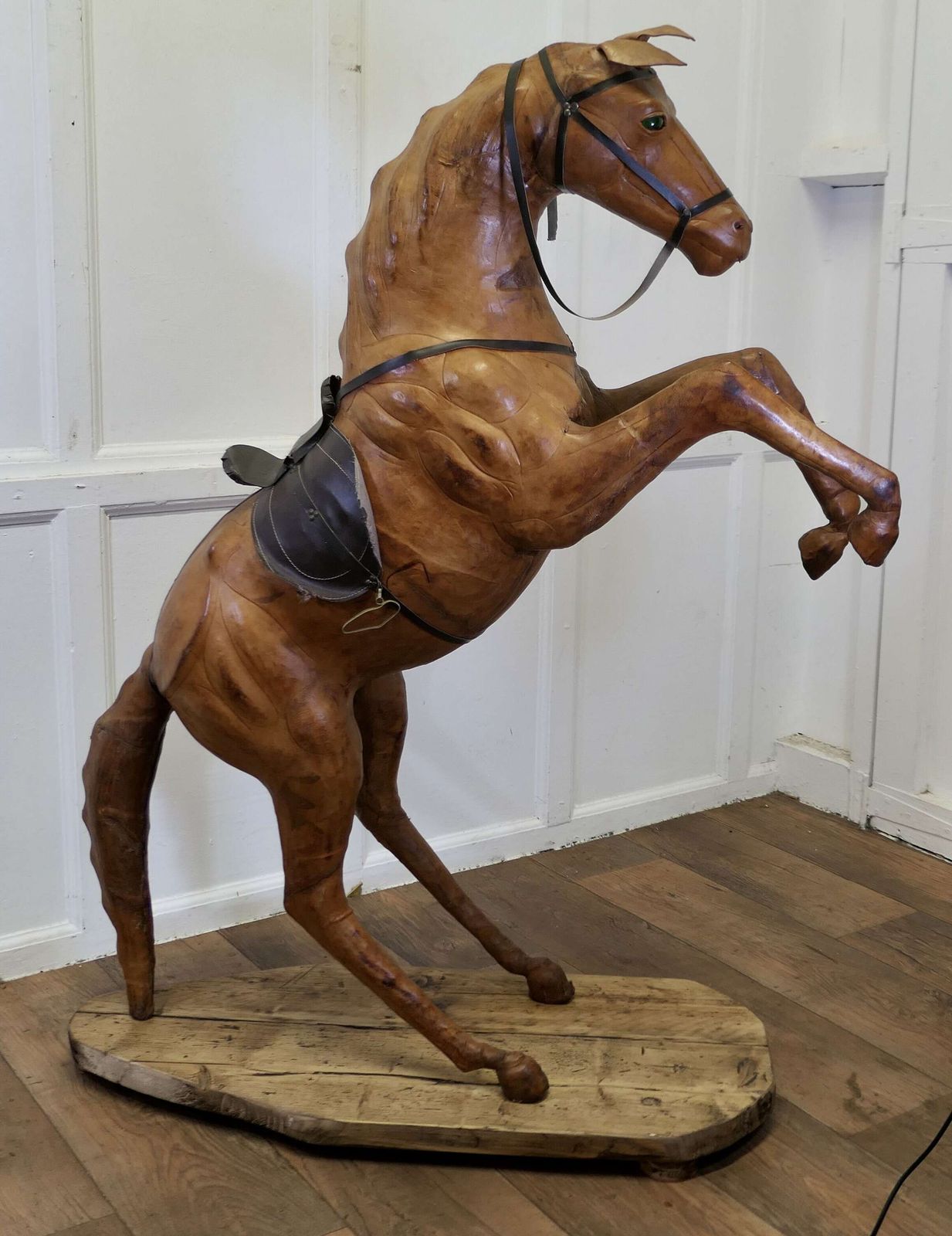 Life Size Arts And Crafts Leather Model Of A Horse Almost Life Size Leather Horse photo vinterior