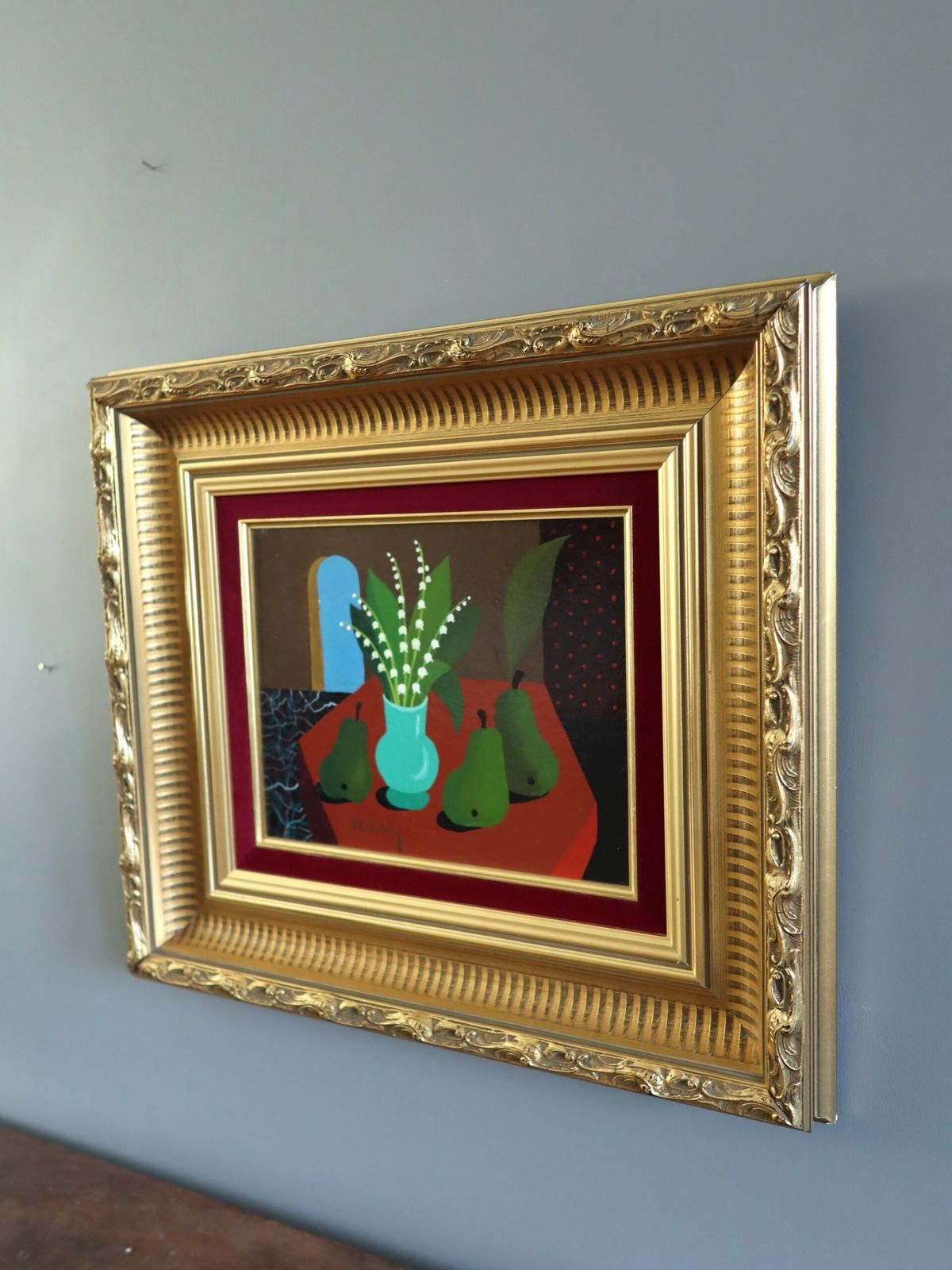 Lily Of The Valley With Pears Painting photo for sale