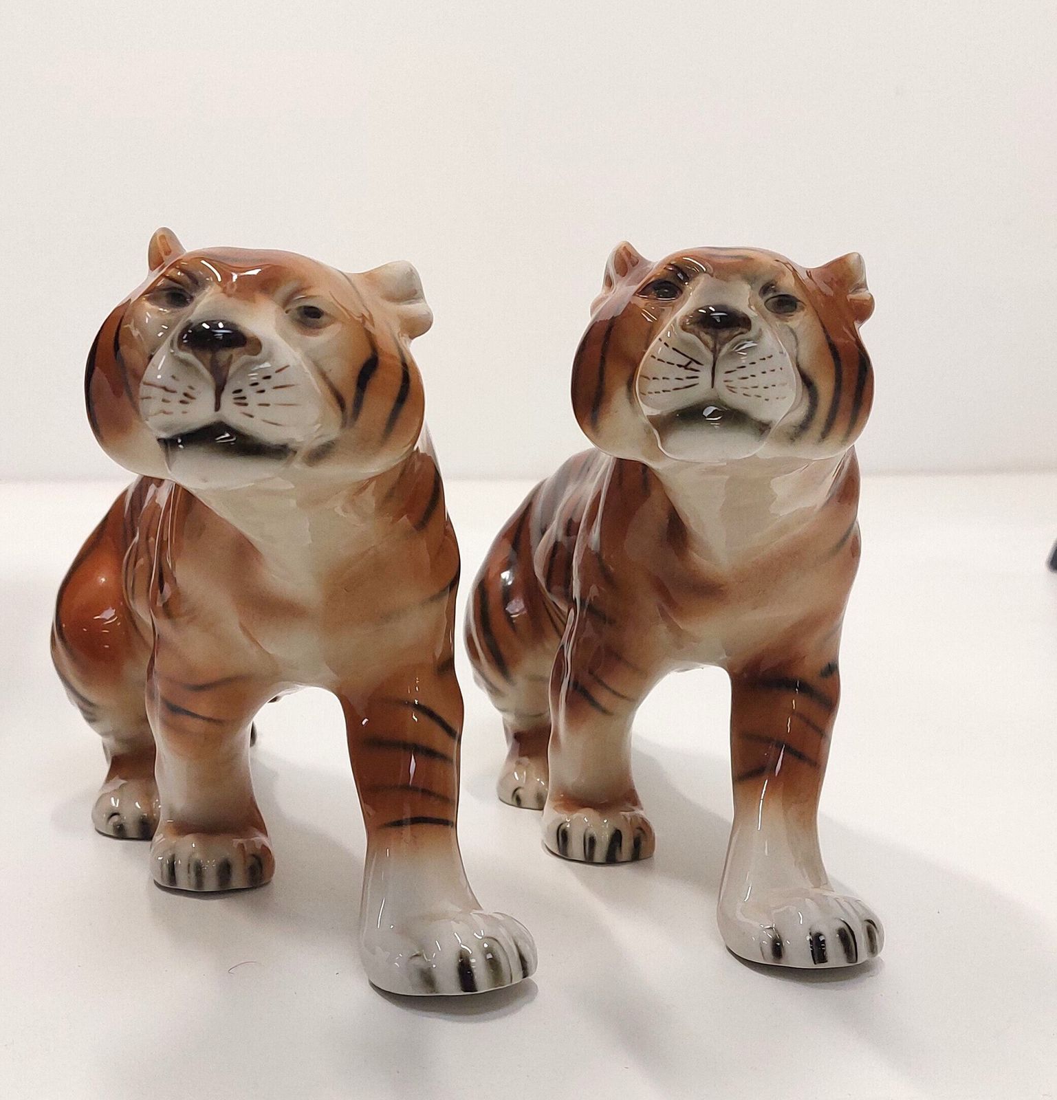 1 Of 2 Decorative Ornament / Art Nouveau / Czech Republic / Tiger Animal Figure
