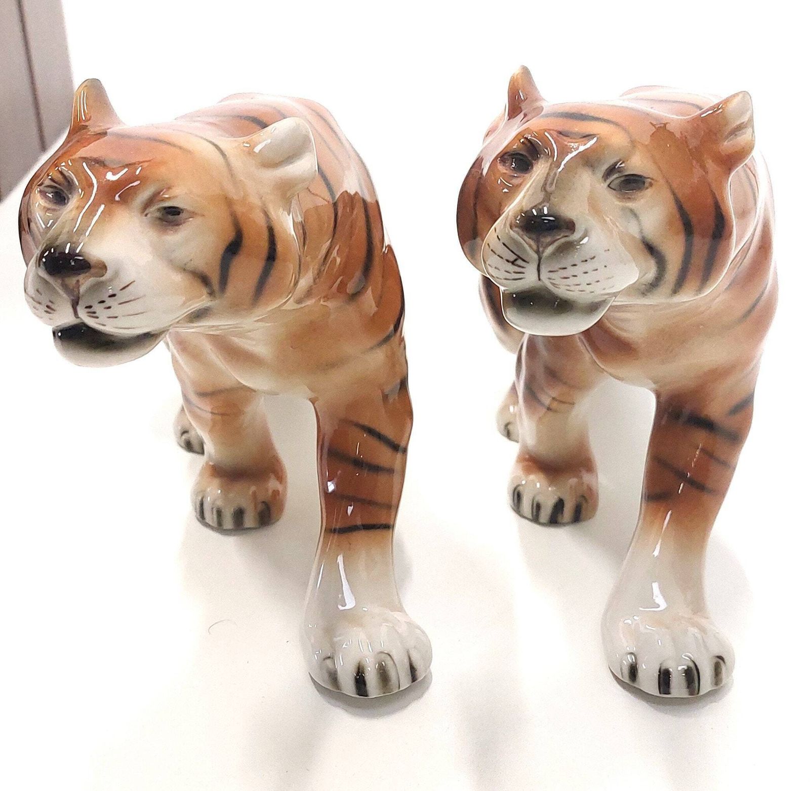 1 Of 2 Decorative Ornament / Art Nouveau / Czech Republic / Tiger Animal Figure photo furniture