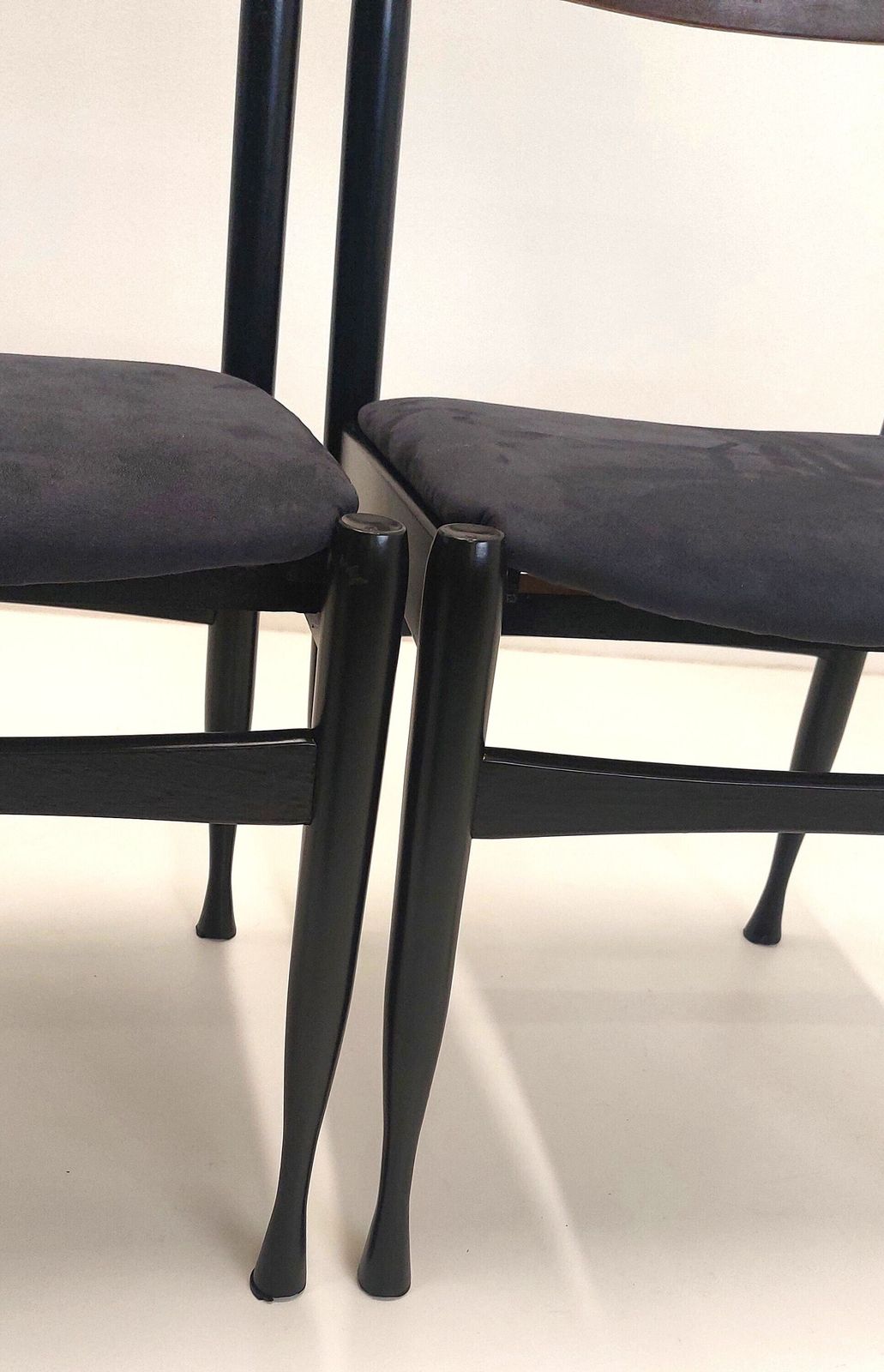Set Of 4 Elegant Dining Chairs In The Style Of Paolo Buffa / Refurbished Midcentury Modern Dining Set / New Upholstery / 60s Yugoslavia photo buy