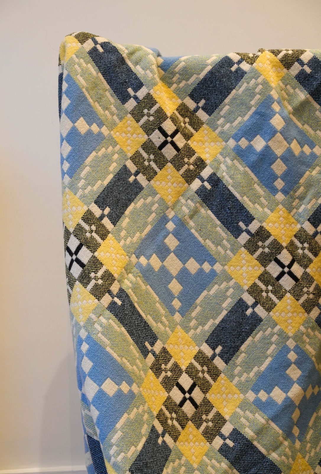 Large Navy & Yellow Derw Mill Welsh Blanket photo buy
