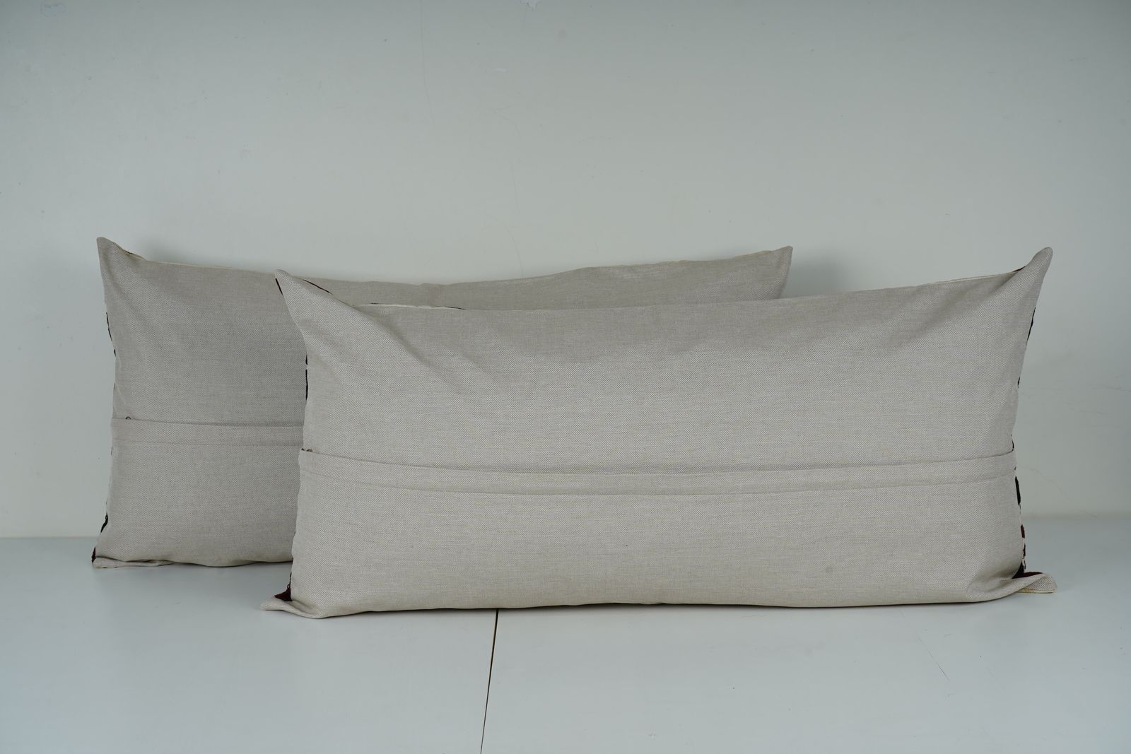 Handmade Suzani Lumbar Pillow Cover Set – Embroidered Uzbek Cotton photo for sale