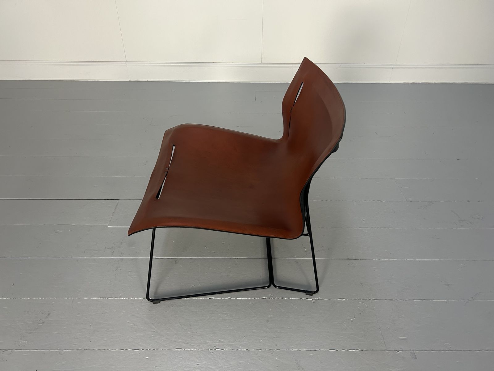 7900.0 4 Walter Knoll "Cuoio Lounge Grand" Chairs & Table In Sherry Saddle Leather photo