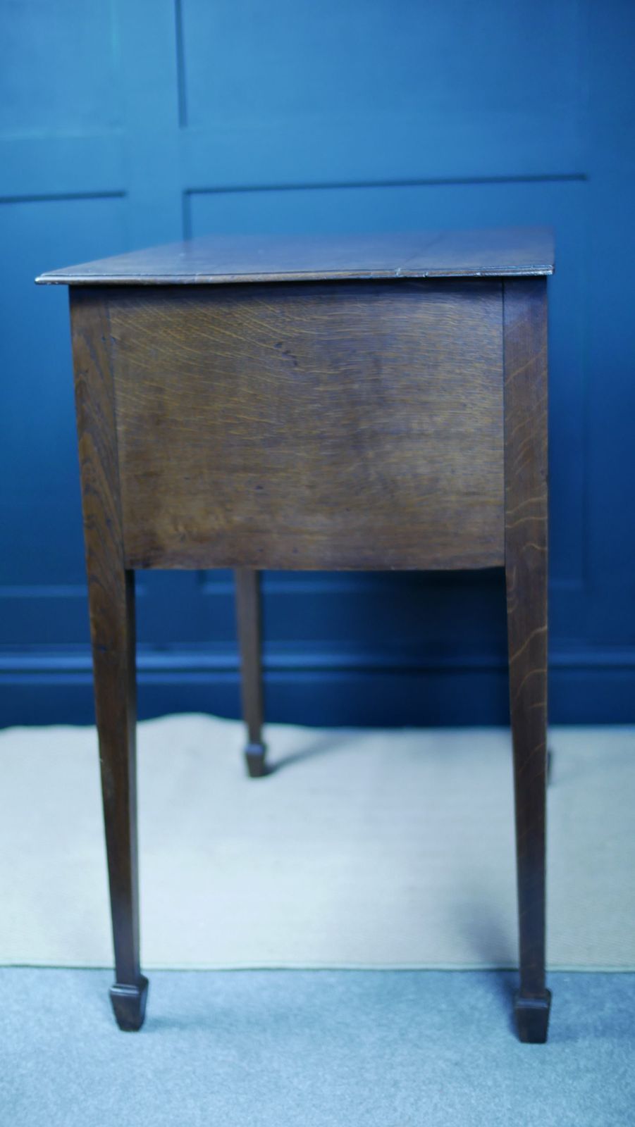 photo furniture George III Oak Banded Lowboy Side Console Hall Table