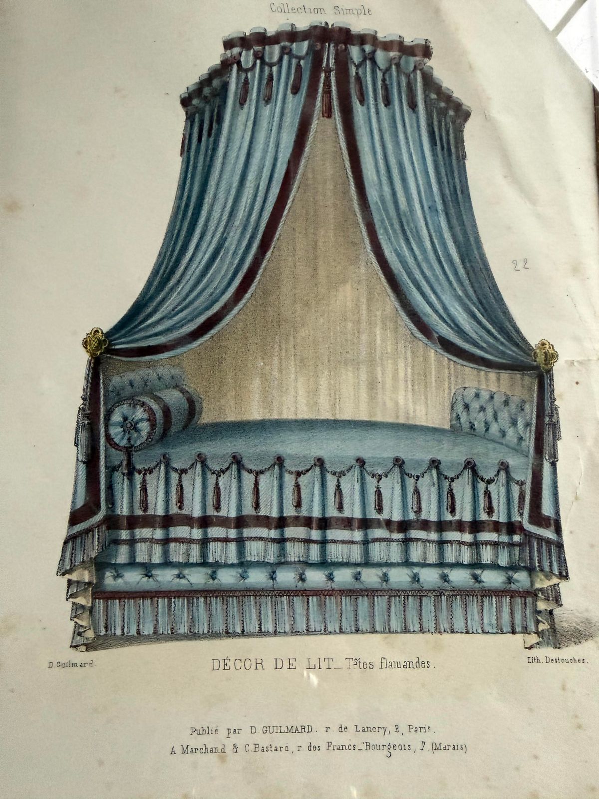 Set Of 3 Framed French Antique Interiors Prints photo 145.0