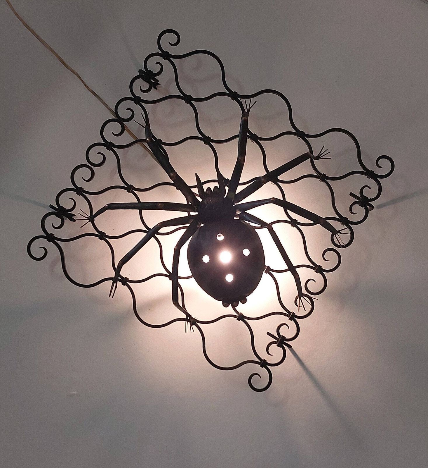 Spider Lamp/ Applique Wall Light / Italy Vintage 70's / Handmade photo 267.0