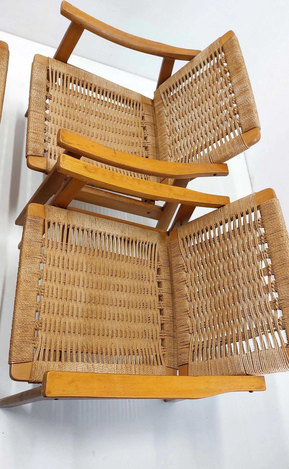 photo for sale Danish Modern Rope Arm Chair 2 Pcs! / Mcm / 1960s / Style Of Hans Wegner/ Mid Century Modern Chair