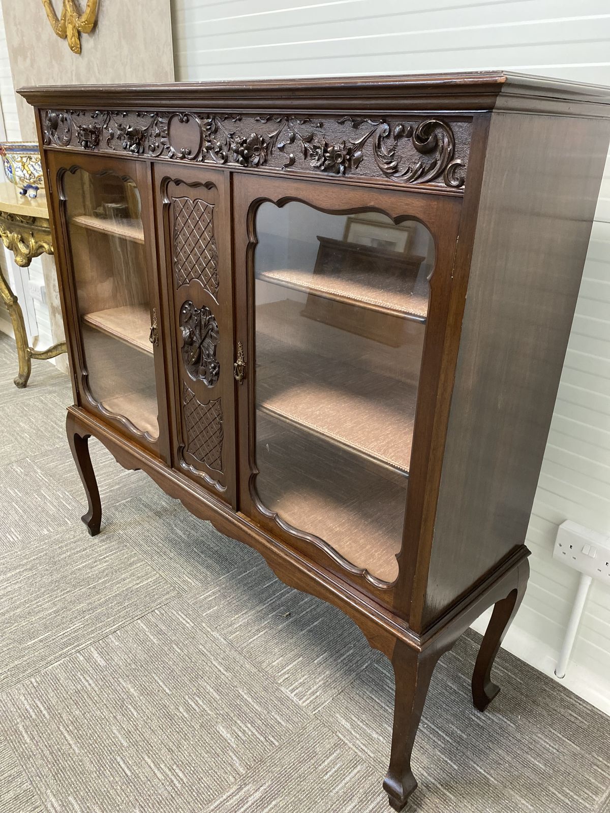 Early 20th Century English Neo Baroque Display Cabinet photo vintage