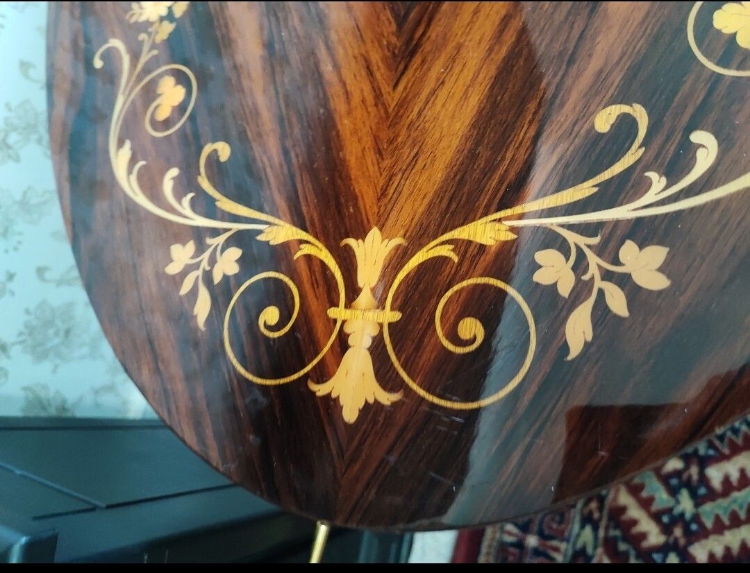 Meticulously Inlaid Italian Oval Coffee photo for sale