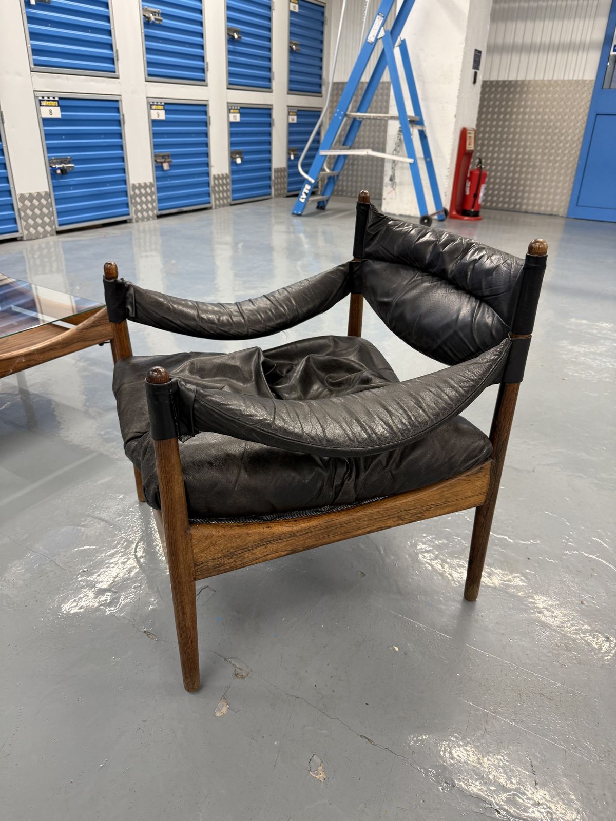 Danish Mid Century “Modus” Lounge Chairs + Table By Kristian Somer Vedel – Rosewood – Original Leather – Project Condition photo buy