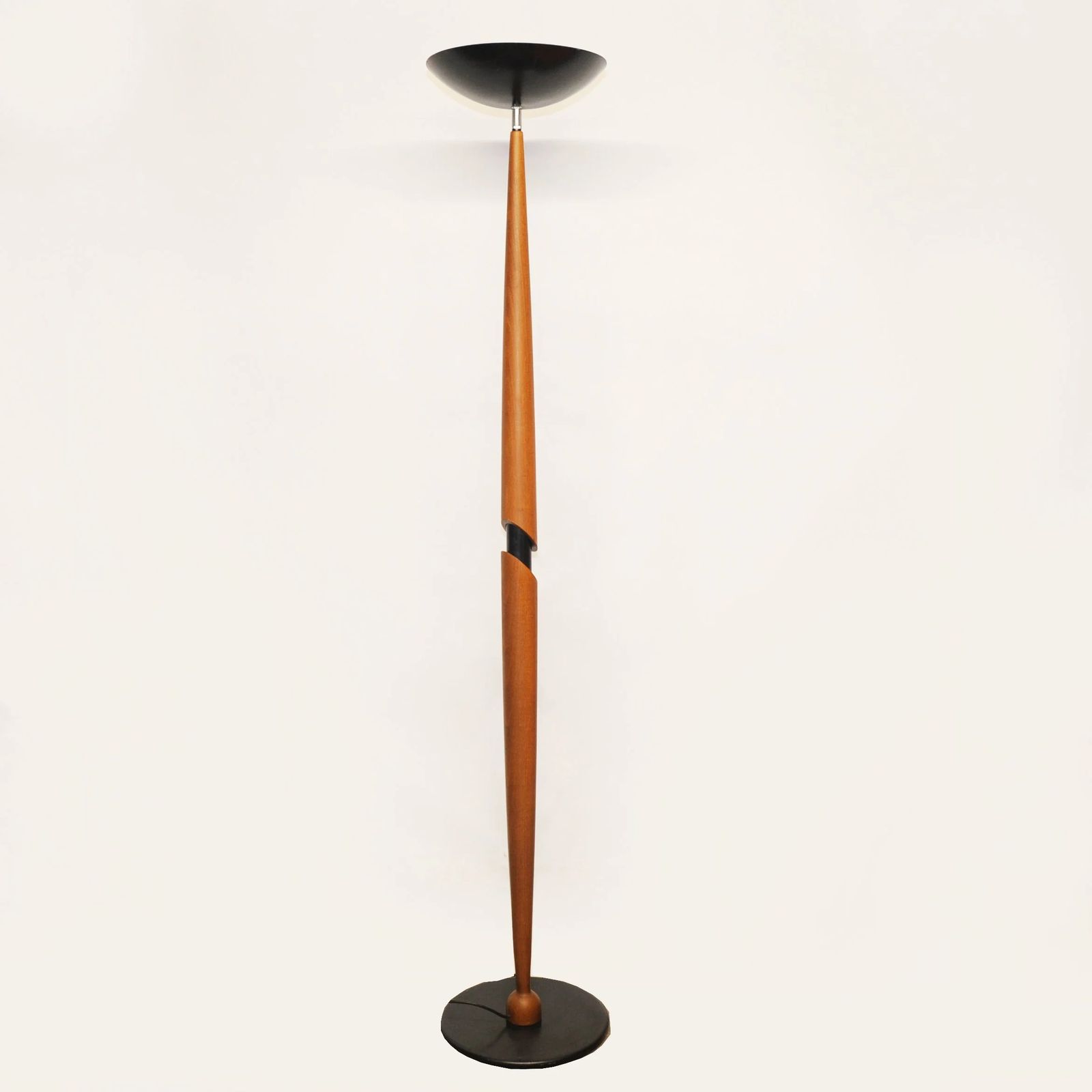 Wooden Floor Lamp With Black Tilted Uplight, 1990s