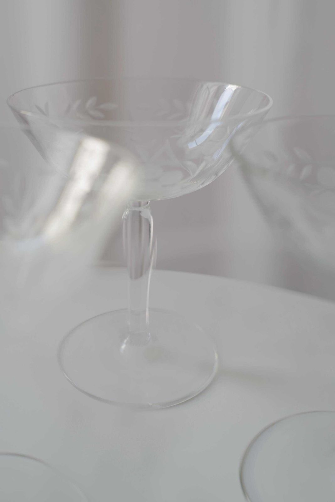 5 Vintage Crystal Glass Champagne Coupes. Mother's Day Gift @ Medowski Paris photo buy