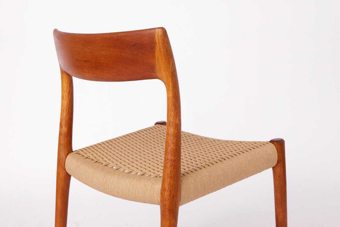 Niels Møller Dining Chair Set (6) – Models 77 & 57, Teak, Danish Cord, Mid Century Modern, Denmark photo buy