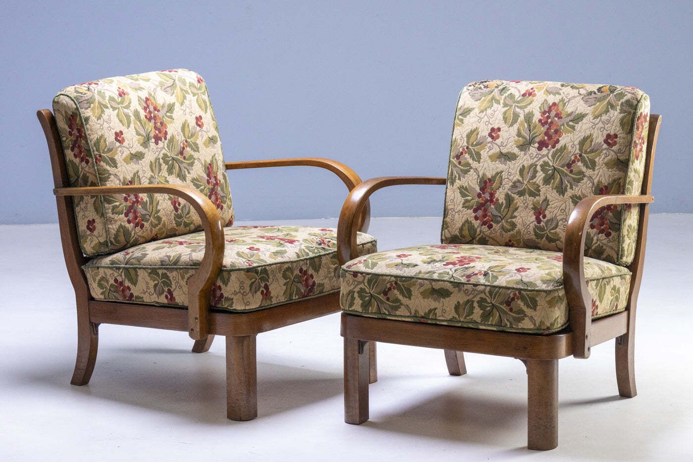 Pair Of Thonet Armchairs, Bentwood Frame, 1940s photo for sale