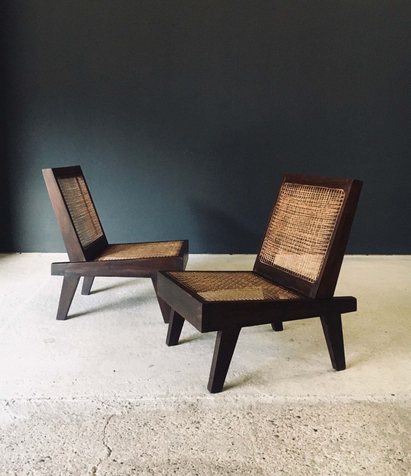 Modernist Design Low Folding Chair Set By Pierre Jeanneret For Chandigarh, India 1960's photo 13000.0