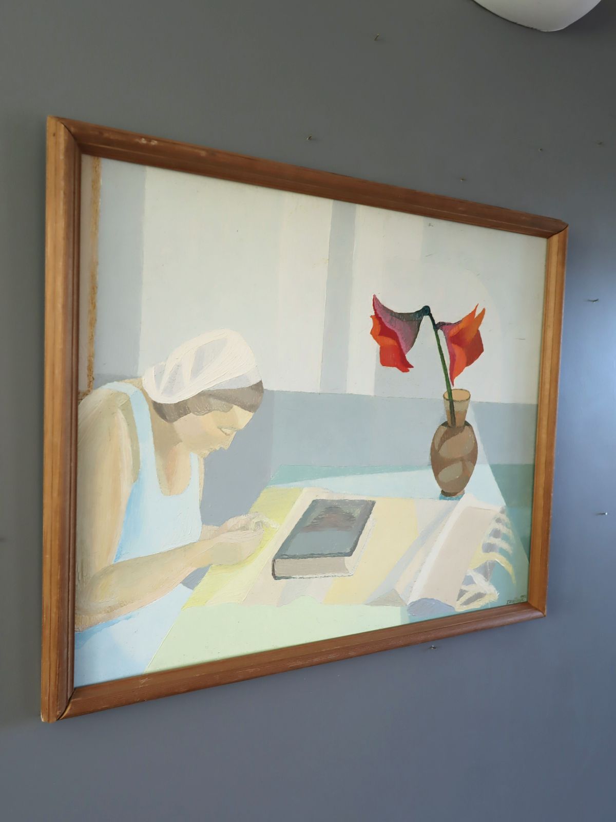 Figure And Flowers Oil Painting photo furniture