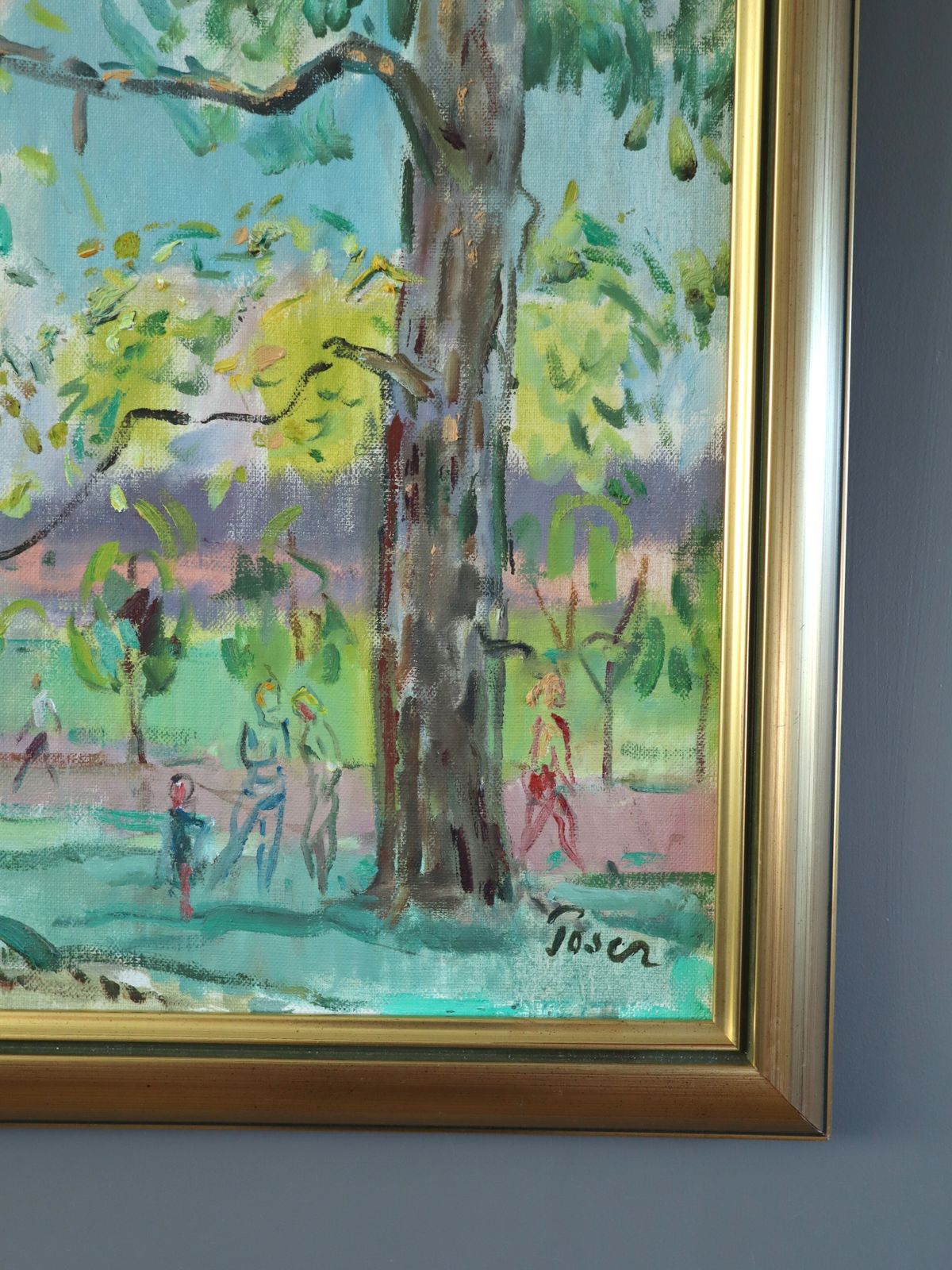 Canopy Of Light Oil Painting, Mid 20th Century photo Art