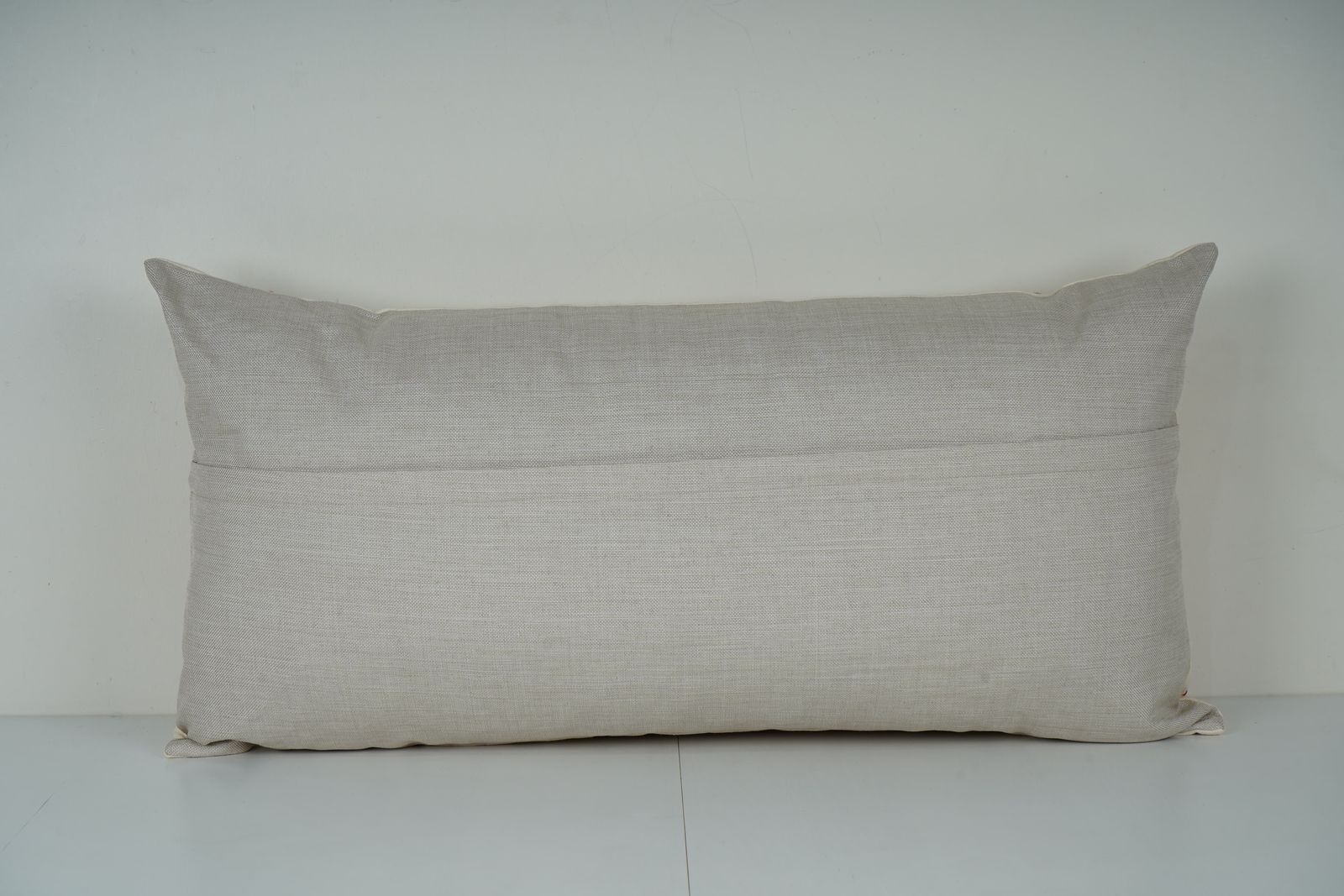 Handmade Suzani Lumbar Pillow Cover: Red & Blue Deer Embroidery photo for sale