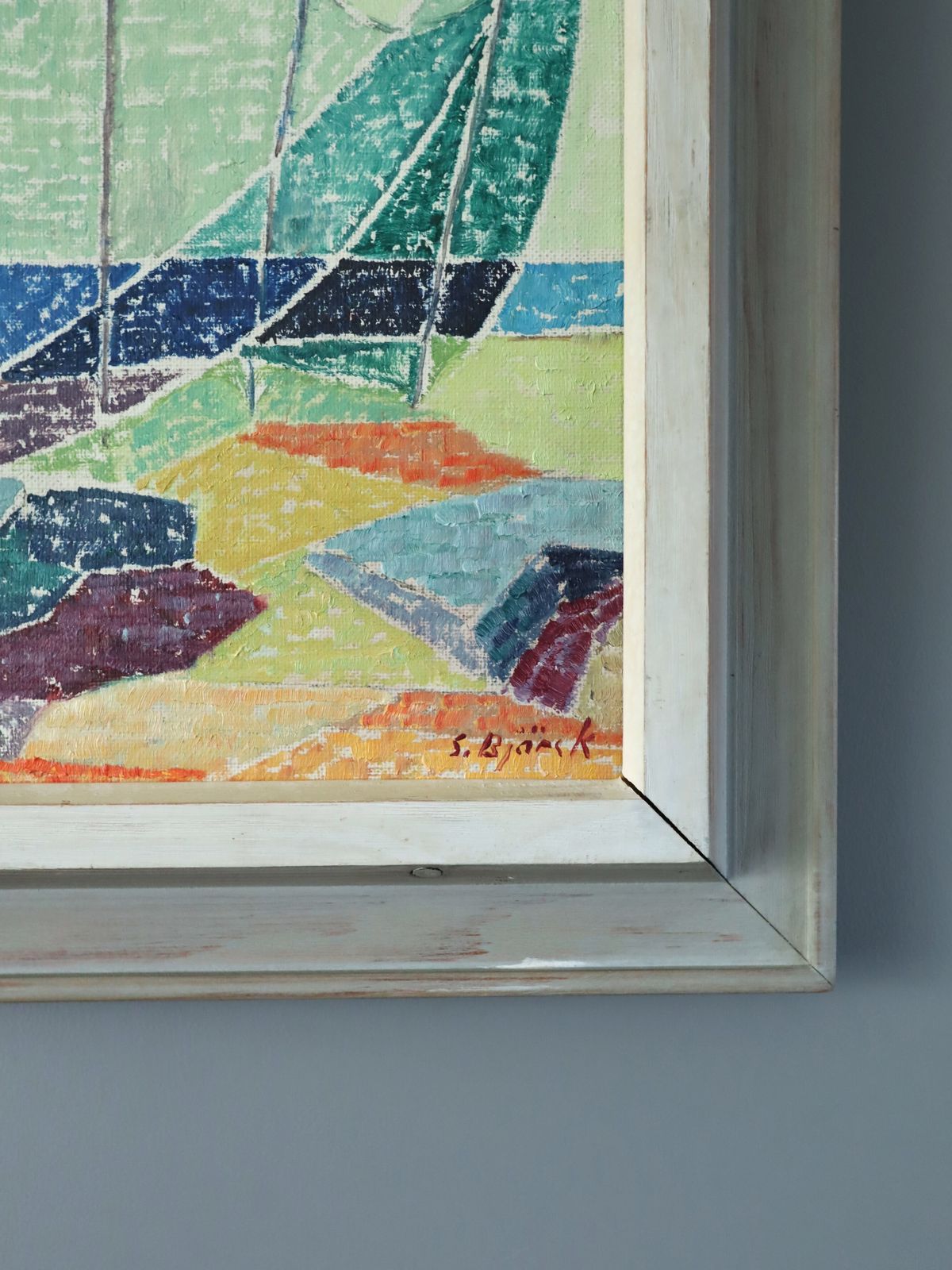 Shoreline Colour Oil Painting, Mid 20th Century photo 501.0