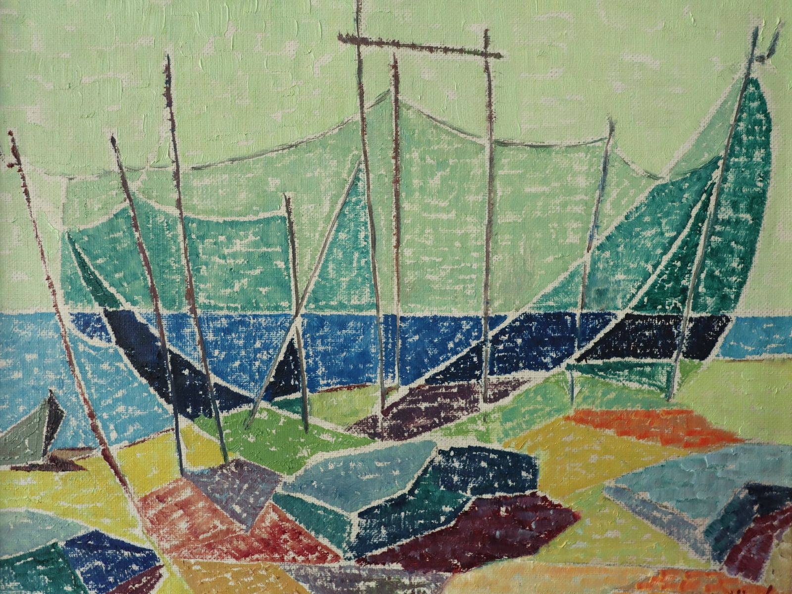 photo for sale Shoreline Colour Oil Painting, Mid 20th Century