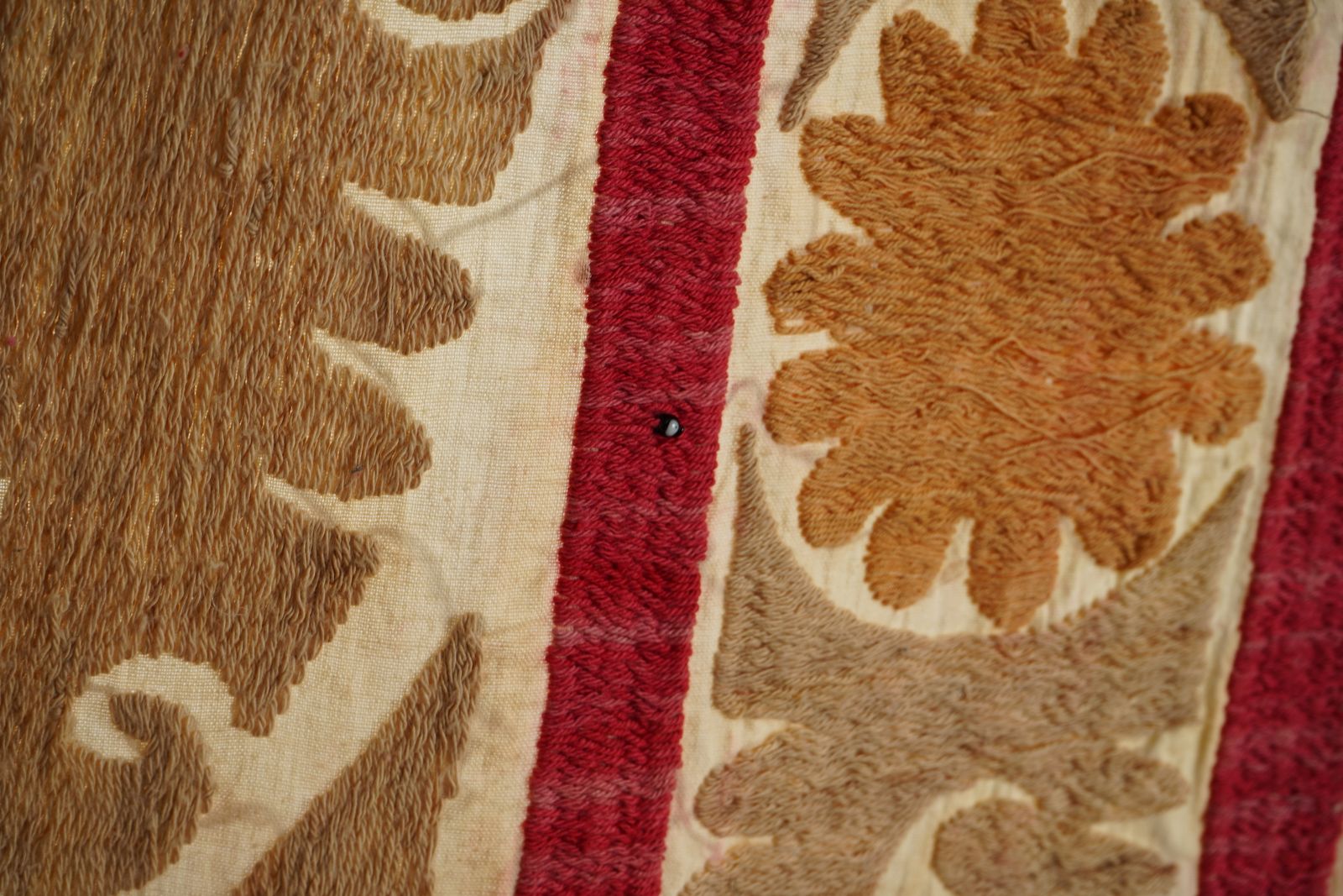 Handmade Suzani Tablecover – Red Terracotta Beige  Textile, Style Decorative Table Cloth For Home & Dining 4'1'' X 4'2'' photo vinterior