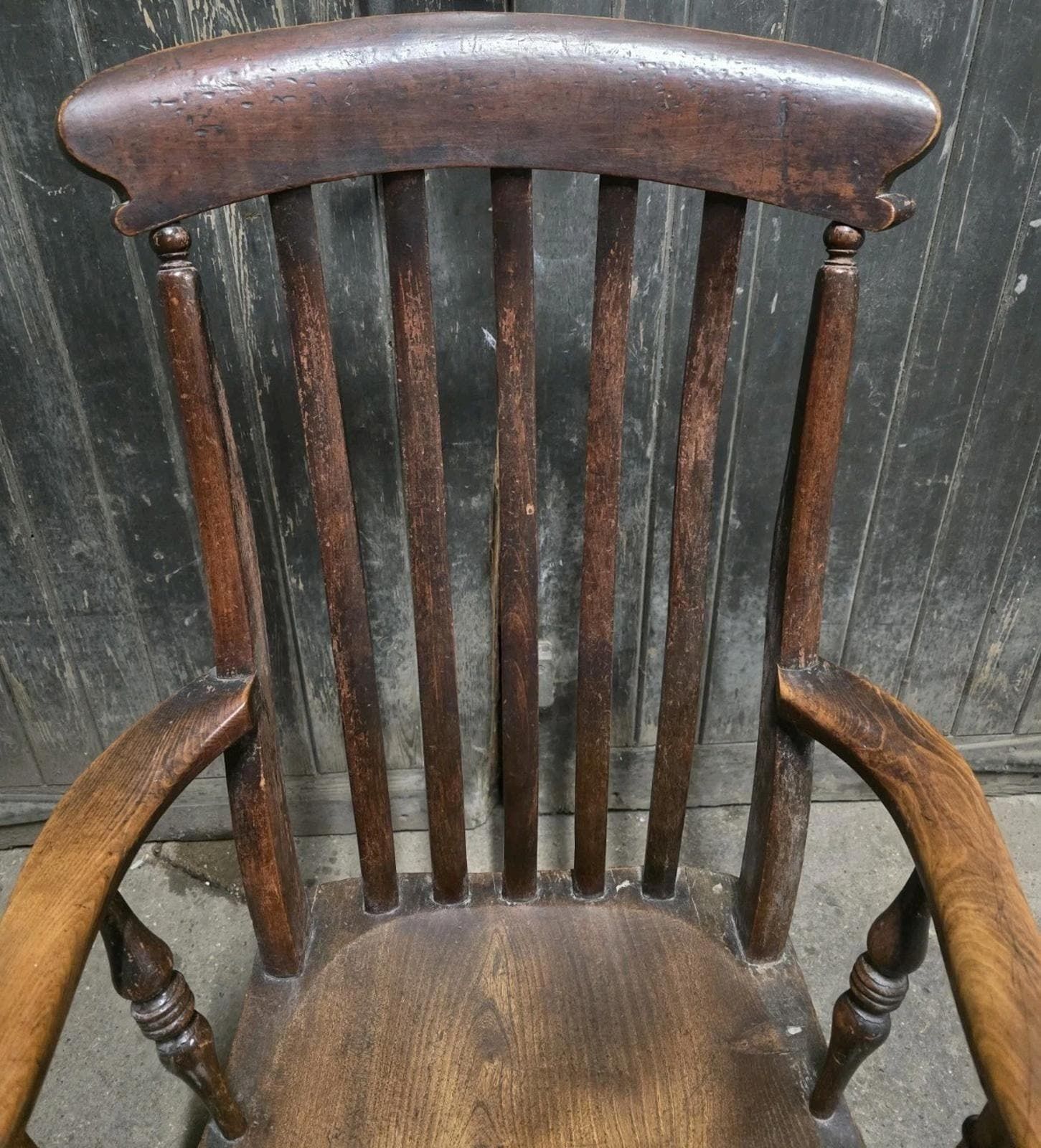 Antique 19th Century Victorian Elm Windsor Chair Armchair photo 399.0