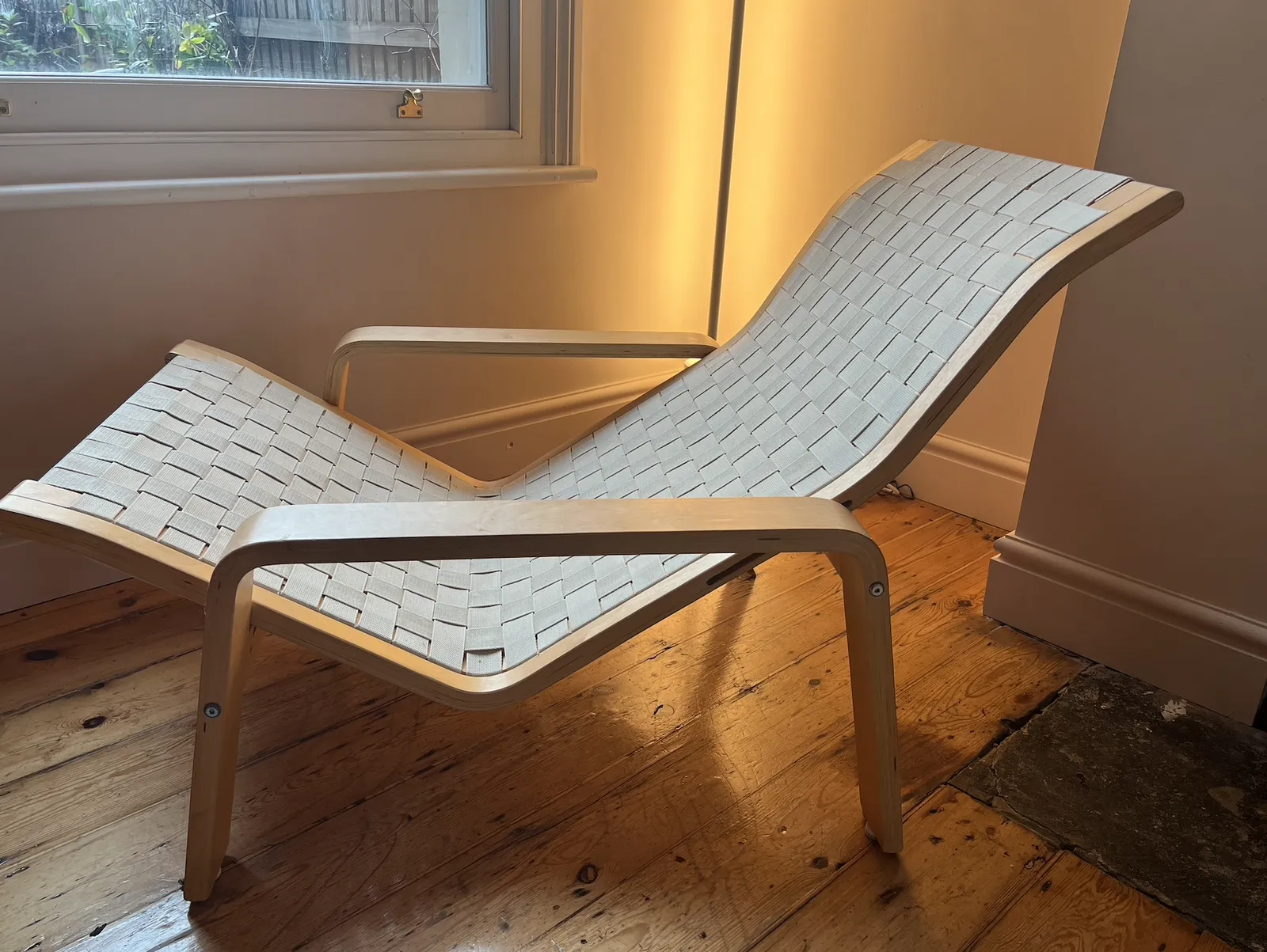 Vintage Bentwood Lounge Chair 'Vilan' By Ilmari Lappalainen For Ikea, Adjustable “Pulkka” Model photo for sale